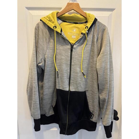 Body Glove Jackets & Blazers - Body Glove‎ Women’s Yellow/Gray Zip Up Hooded Jacket Size Large